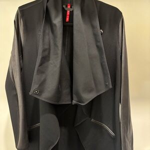 SPANX Black Faux Leather Wrap Jacket